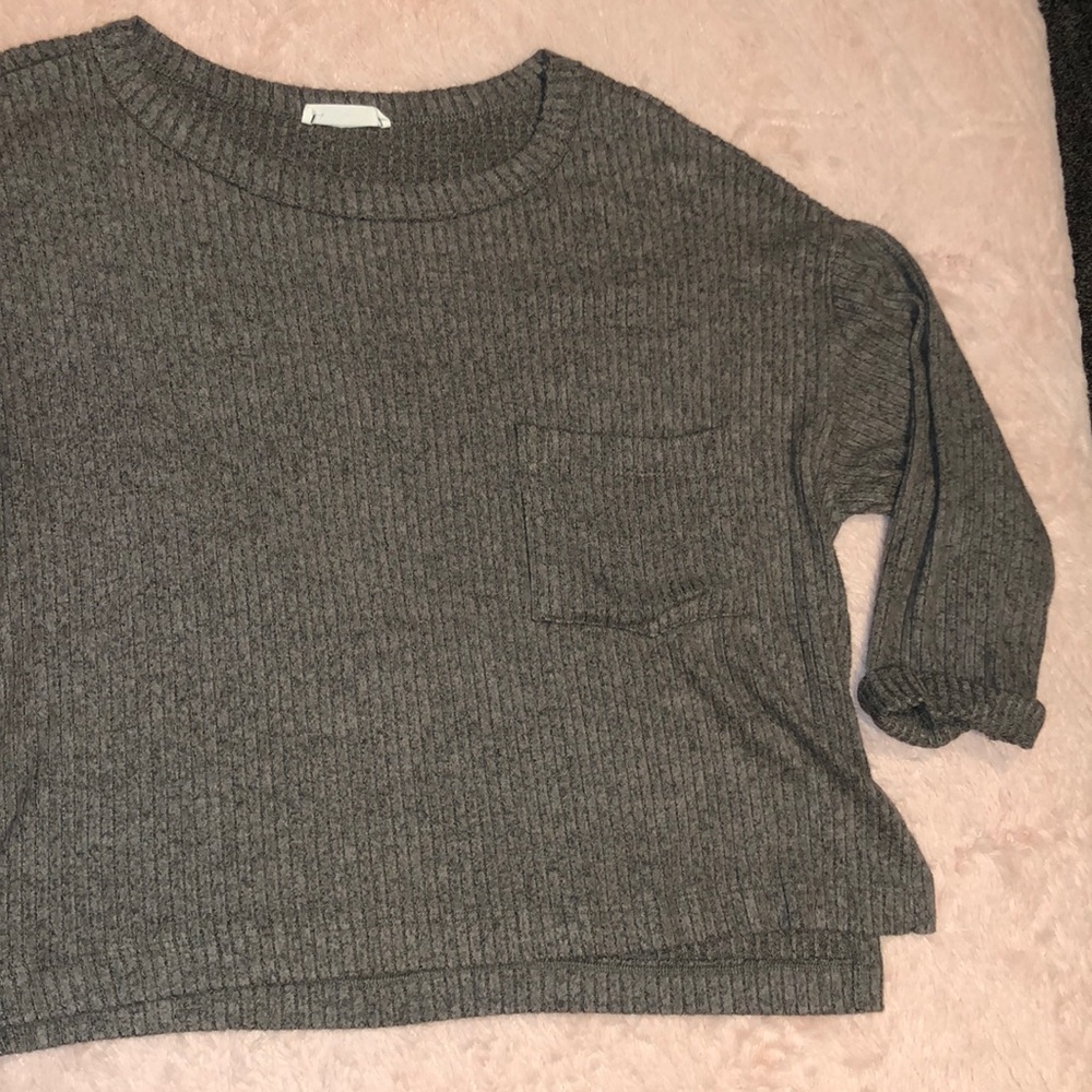 Cuffed sleeve sweater